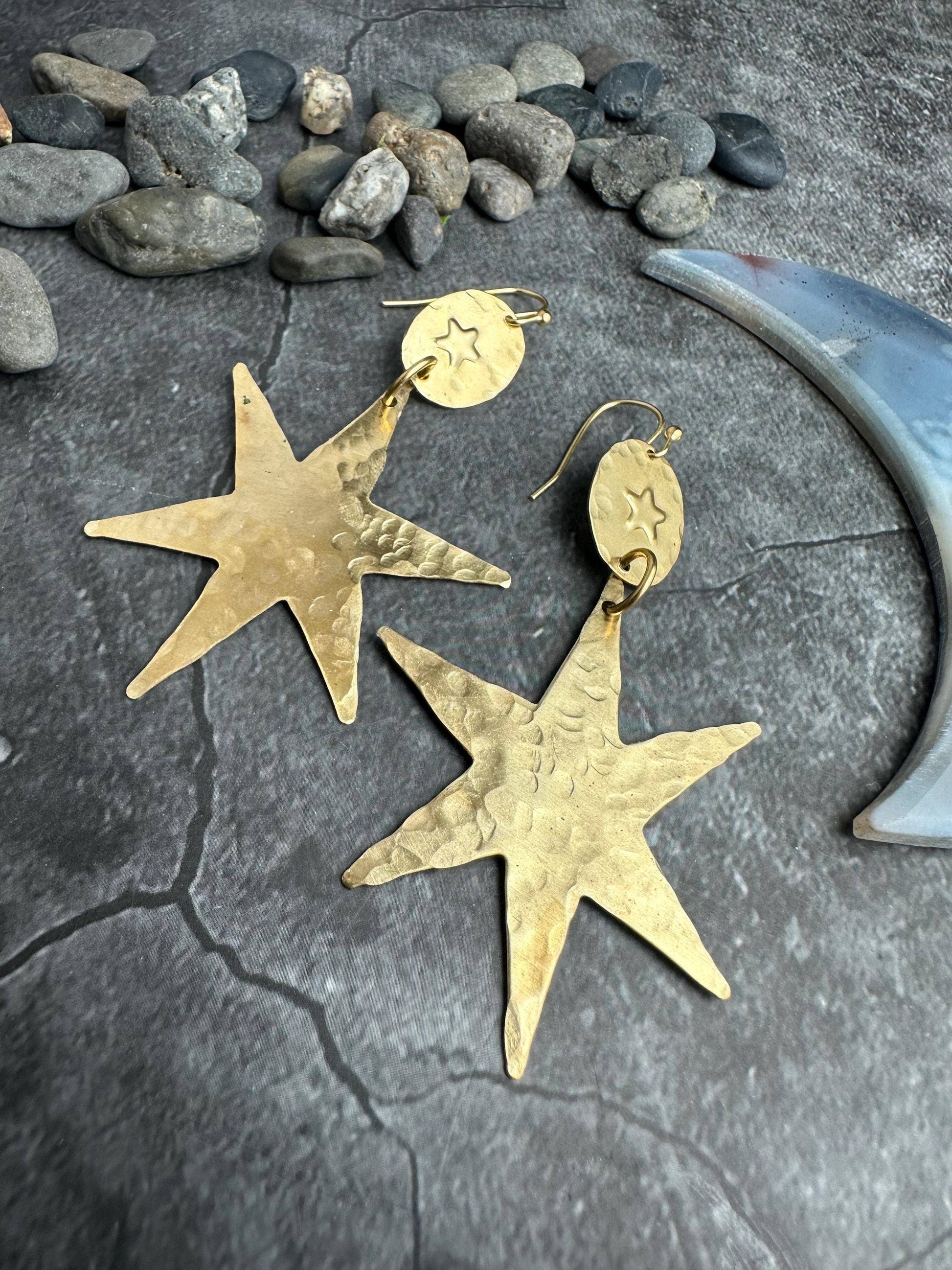 Brass Starburst Earrings