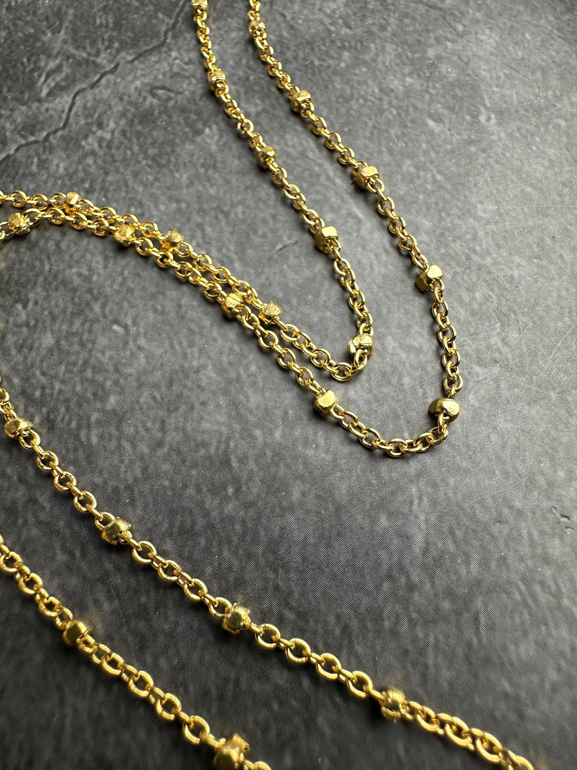 Satellite Chain - 10k Gold Plated Choker Necklace