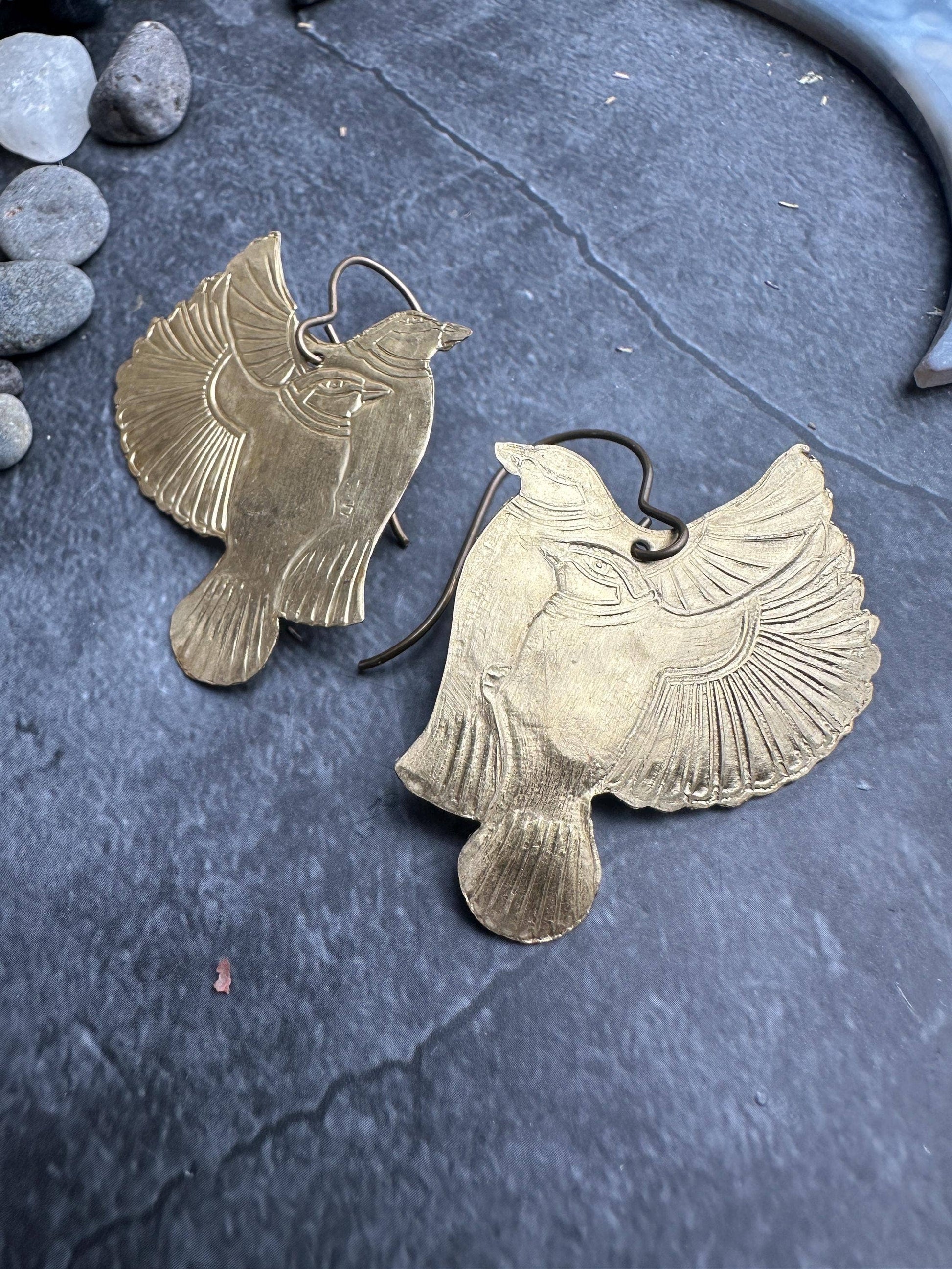 Sunset Raven - Handmade Beaten Solid Brass