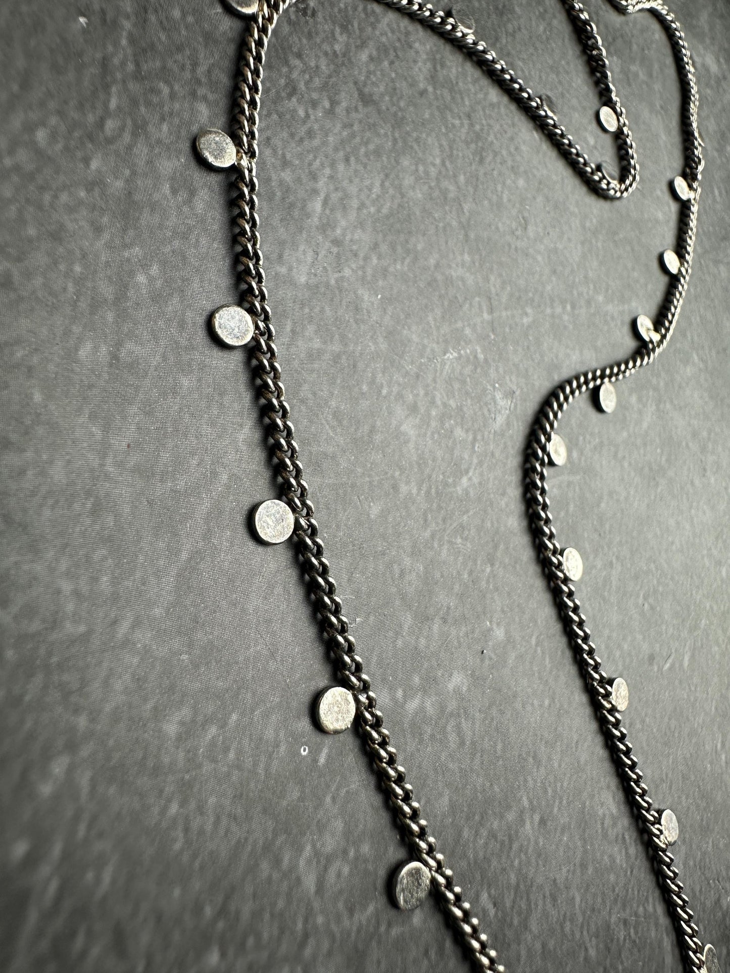 Coin Chain Choker Necklace - Handmade Sterling Silver Plated - Bohemian Gypsy