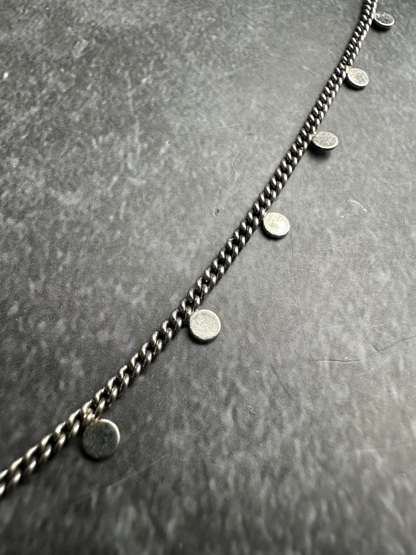 Coin Chain Choker Necklace - Handmade Sterling Silver Plated - Bohemian Gypsy