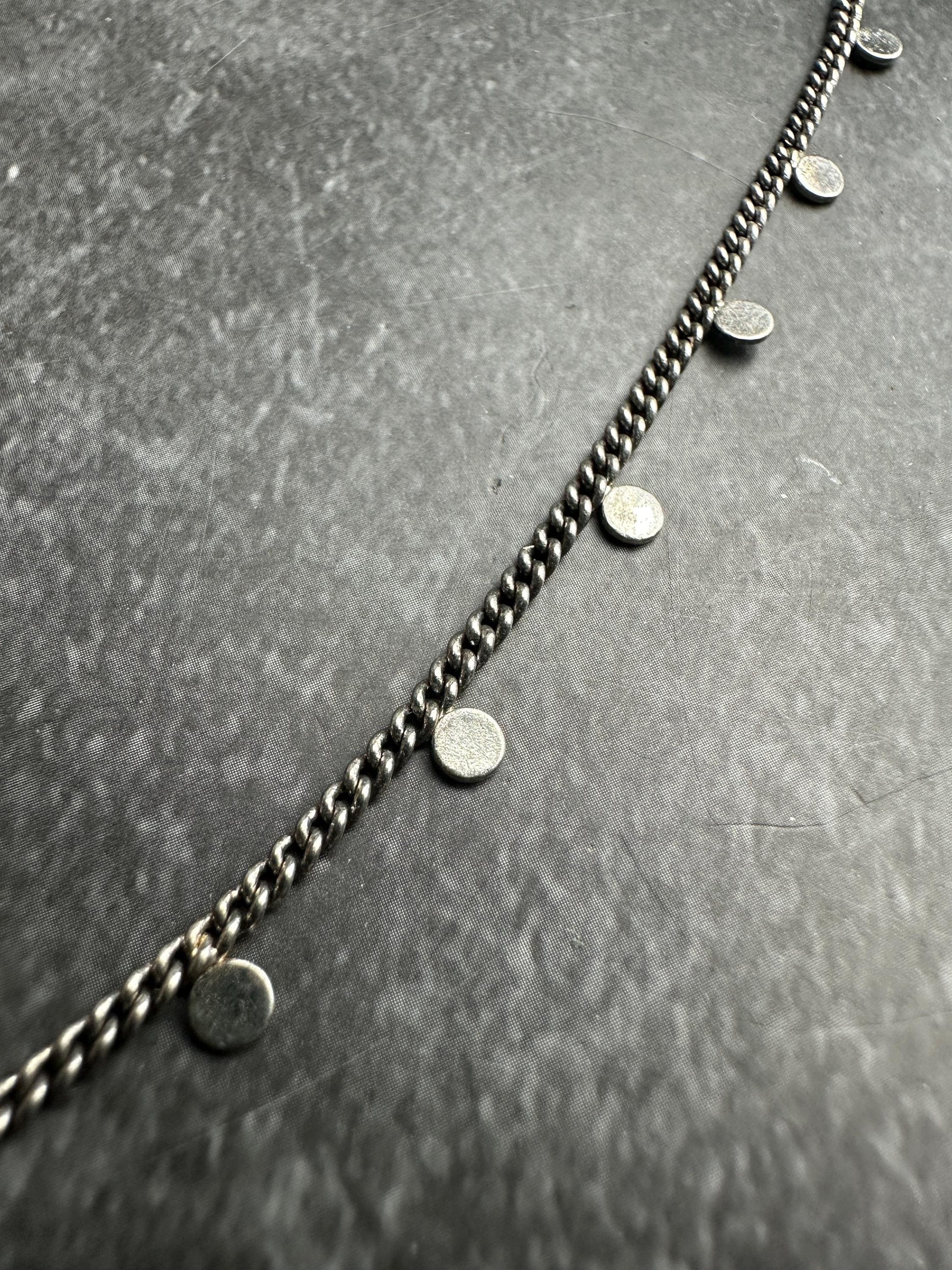 Coin Chain Choker Necklace - Handmade Sterling Silver Plated - Bohemian Gypsy