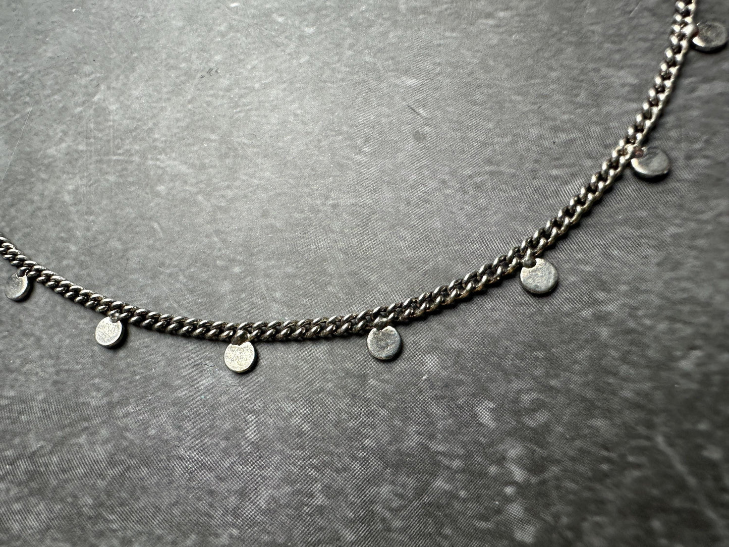 Coin Chain Choker Necklace - Handmade Sterling Silver Plated - Bohemian Gypsy